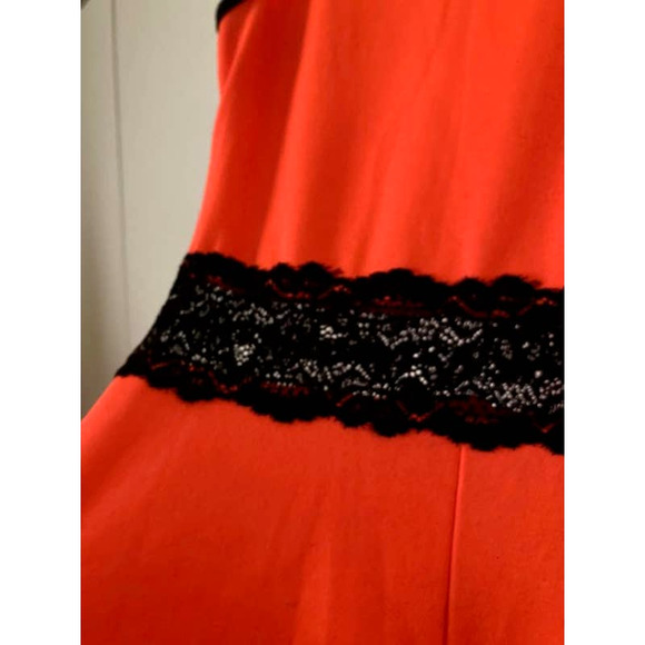Florescent Orange & Black Lace Dress - Size Small - Picture 6 of 7